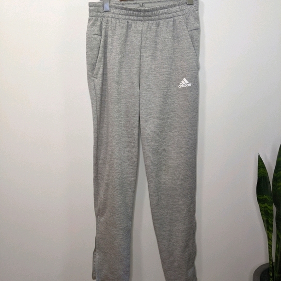 adidas Pants - ADIDAS teams climawarm, ribbed grey jogger pants